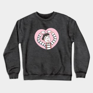 Cute Mime With Love Gesture Crewneck Sweatshirt